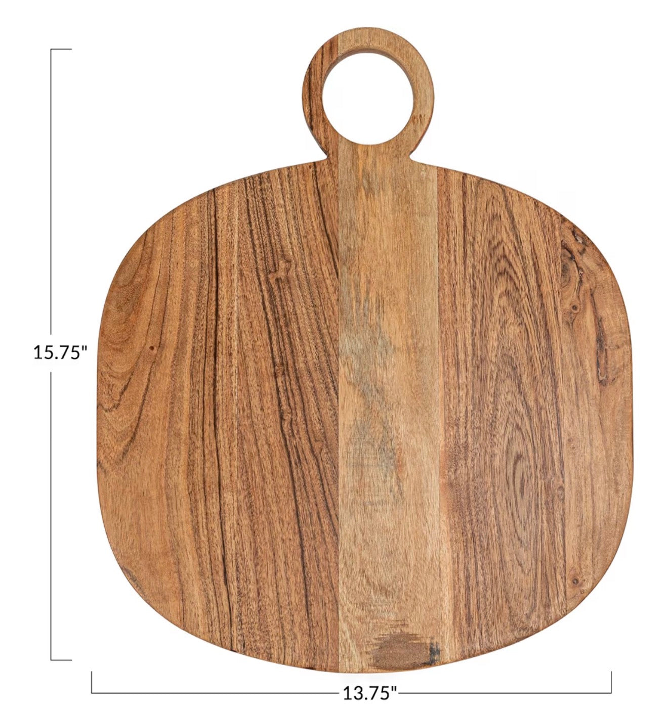 Oval Acacia Wood Cheese and Cutting Board with Handle, Natural