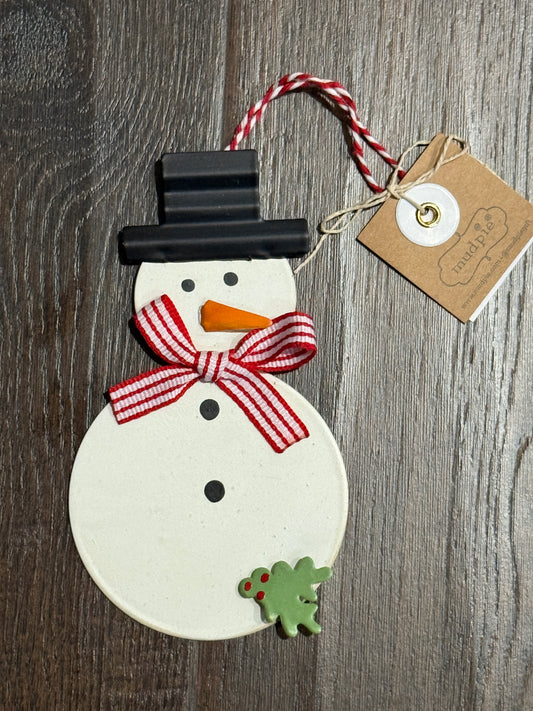 Snowman Christmas Tin Ornament