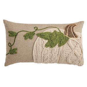 White Pumpkin Vine Lumbar Pillow