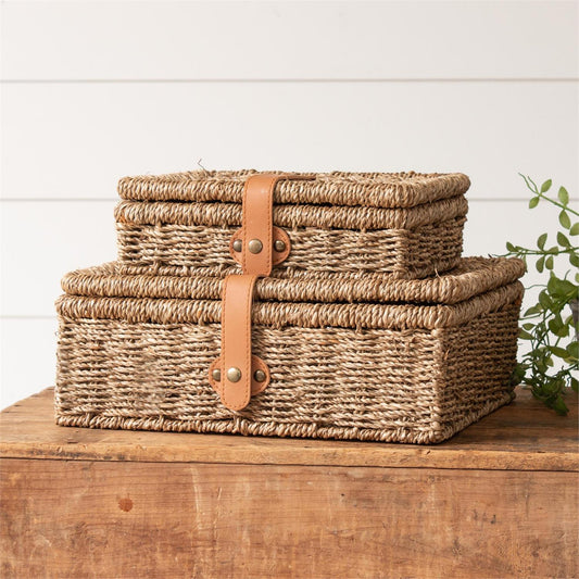 Simple Treasures Woven Boxes - Set of 2