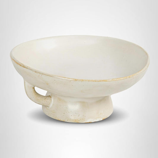 Stoneware Bowl w Reactive Glaze, White