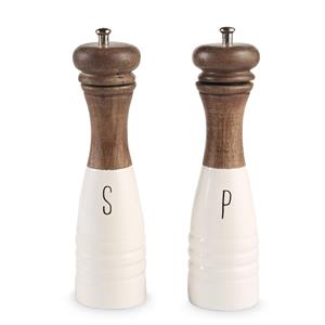Wood & Enamel Salt & Pepper Mills
