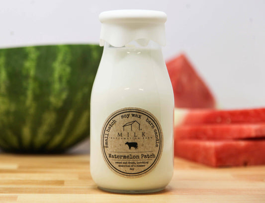 Milk Bottle Candle Watermelon Patch