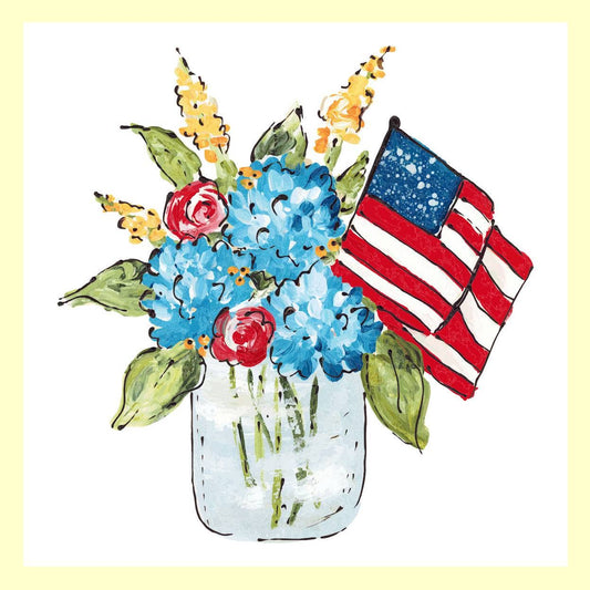 Flag Floral Jar Square Pillow Swap