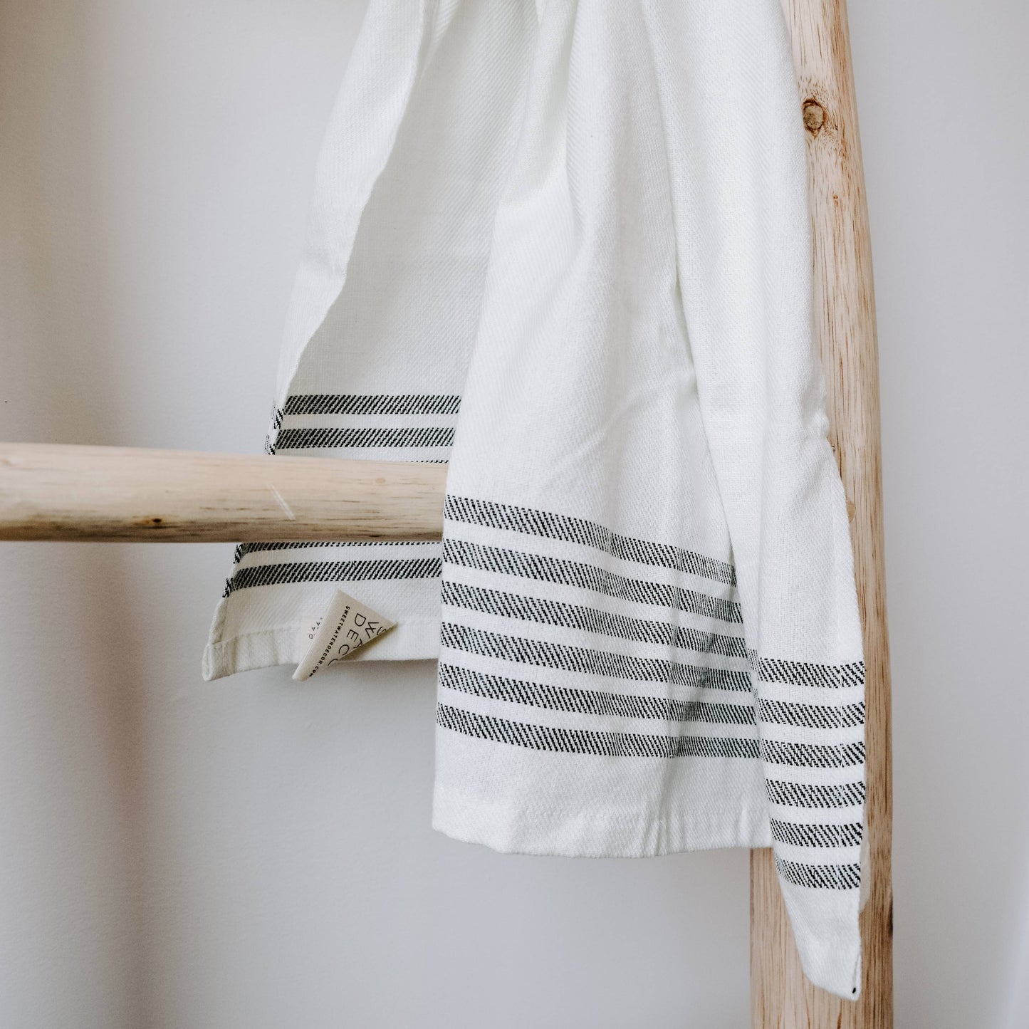 Striped 100% Cotton Hand Towel, 6 Black Stripes