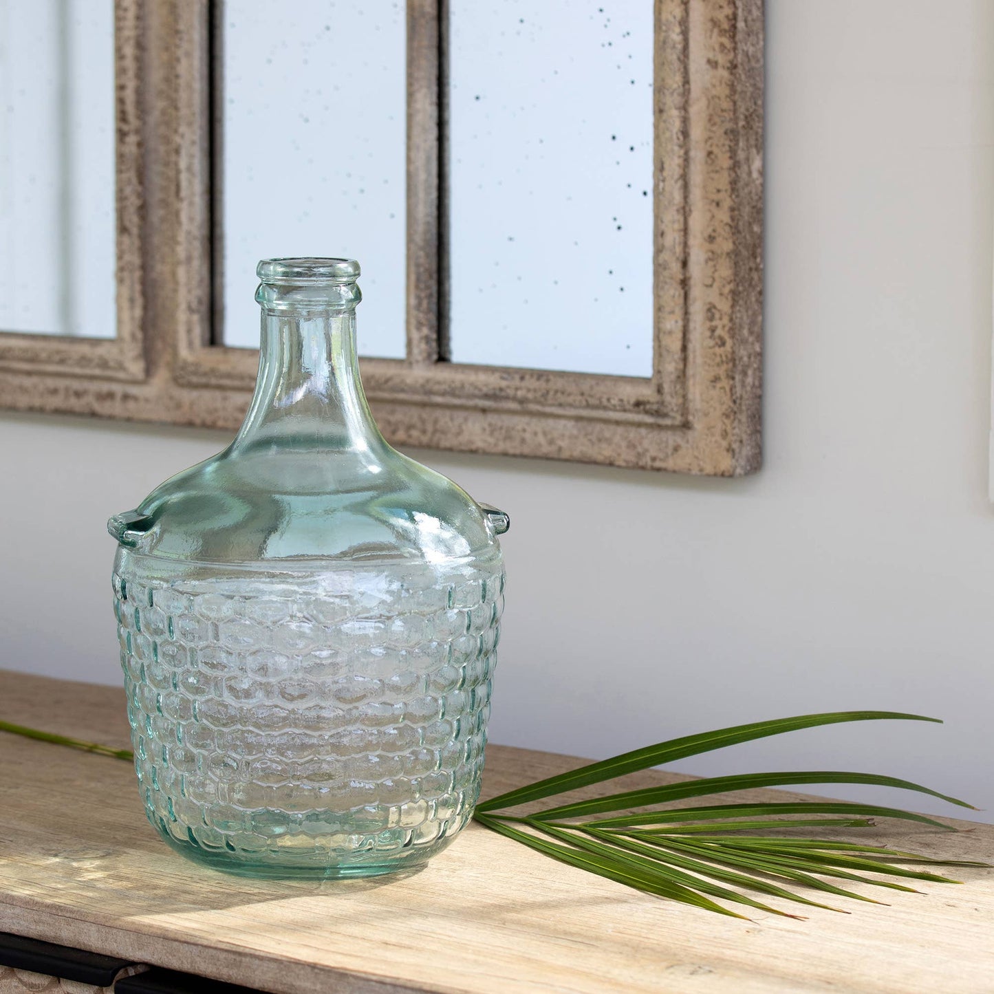 Small Cellar Bottle Embossed Basketweave Vase