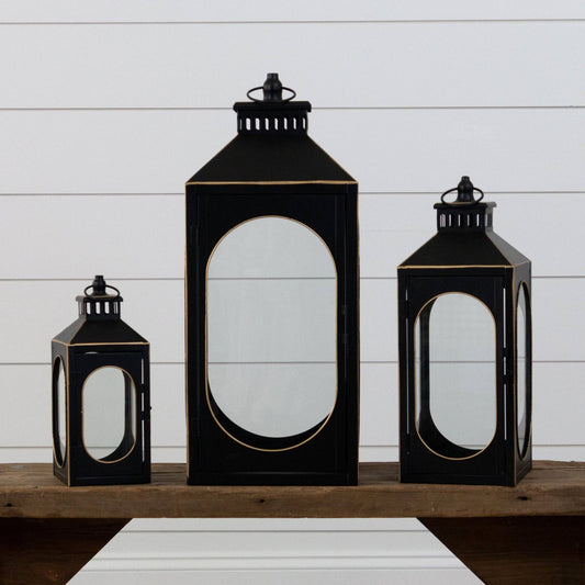 Black Lantern with Gold Edge - Medium