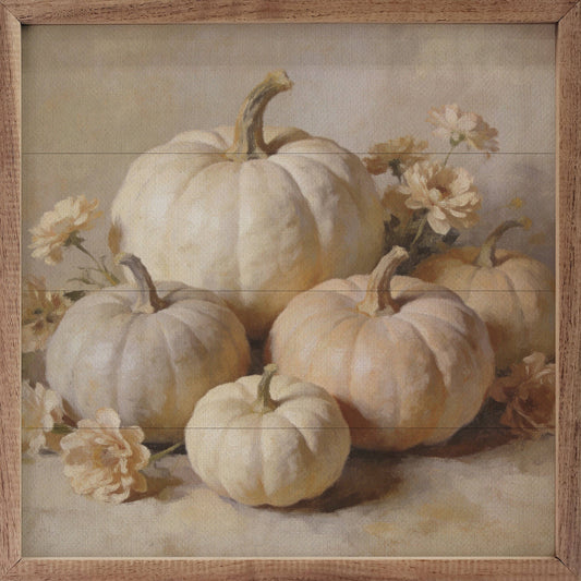 Soft White Pumpkin Arrangement: 12x12