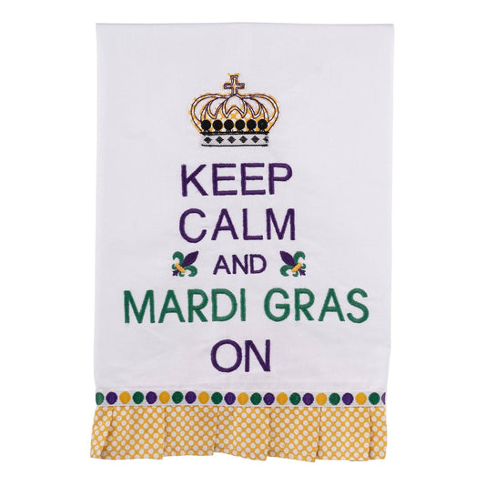 Keep Calm and Mardi Gras Tea Towel