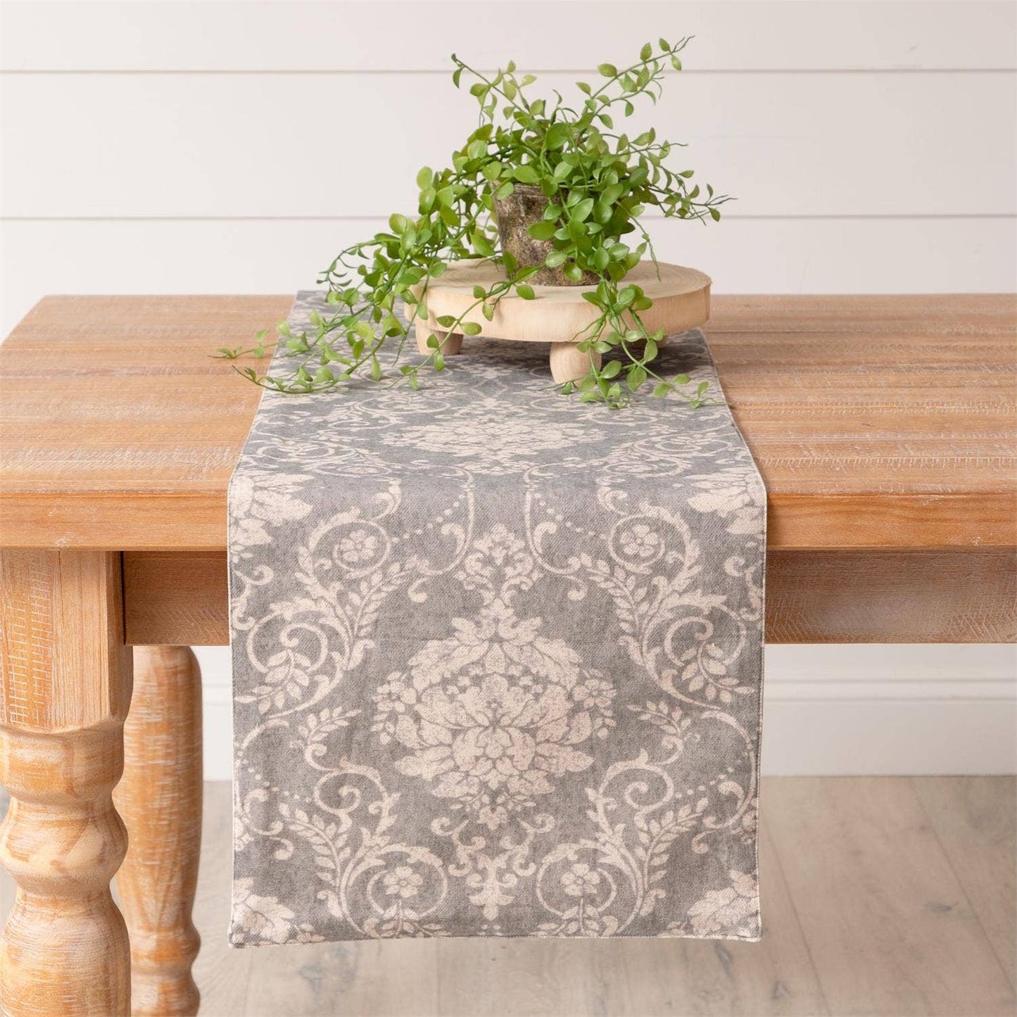 Table Runner - Vintage Inspired Print, Dusty Blue