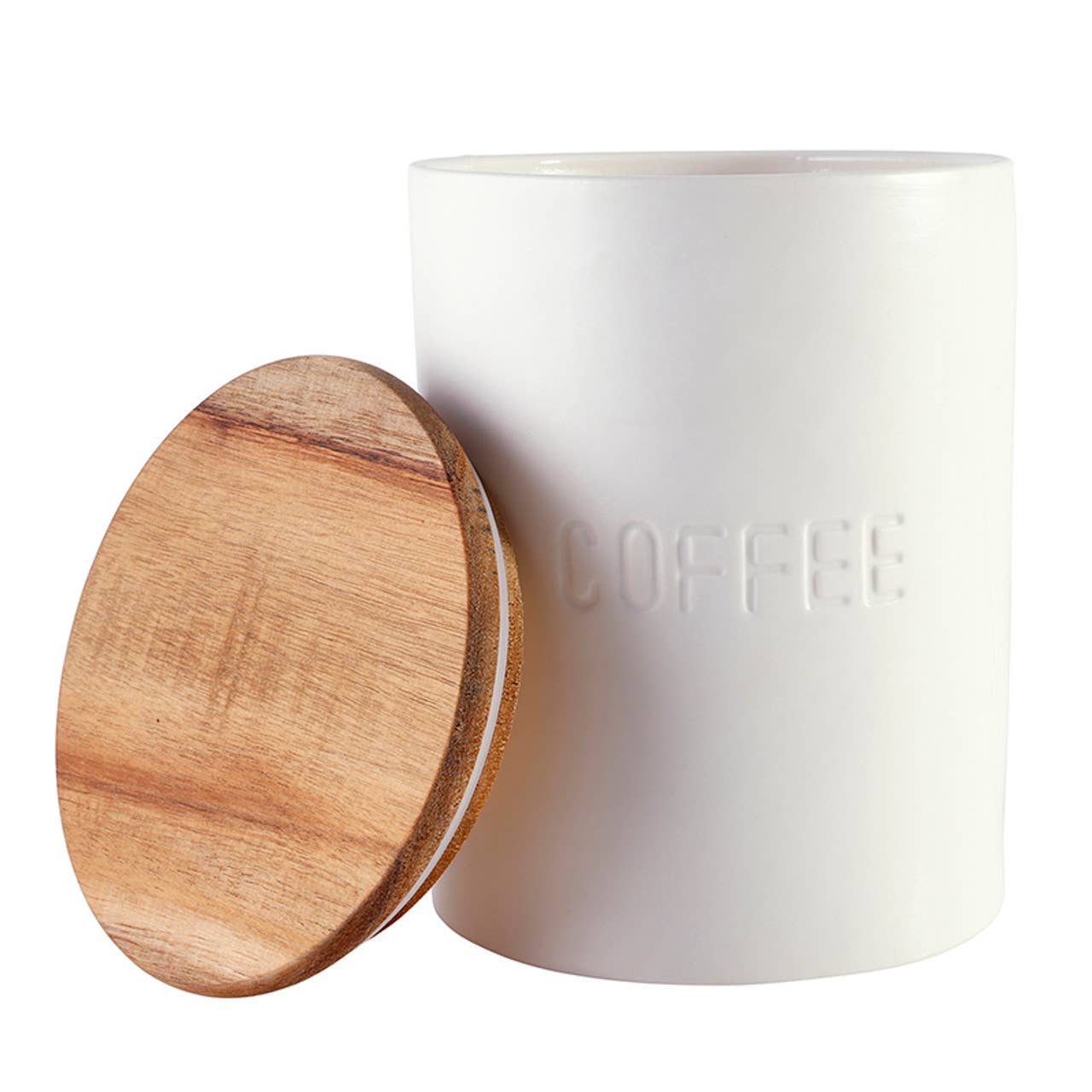 Coffee Ceramic Canister - 6.75" H x 5" Dia
