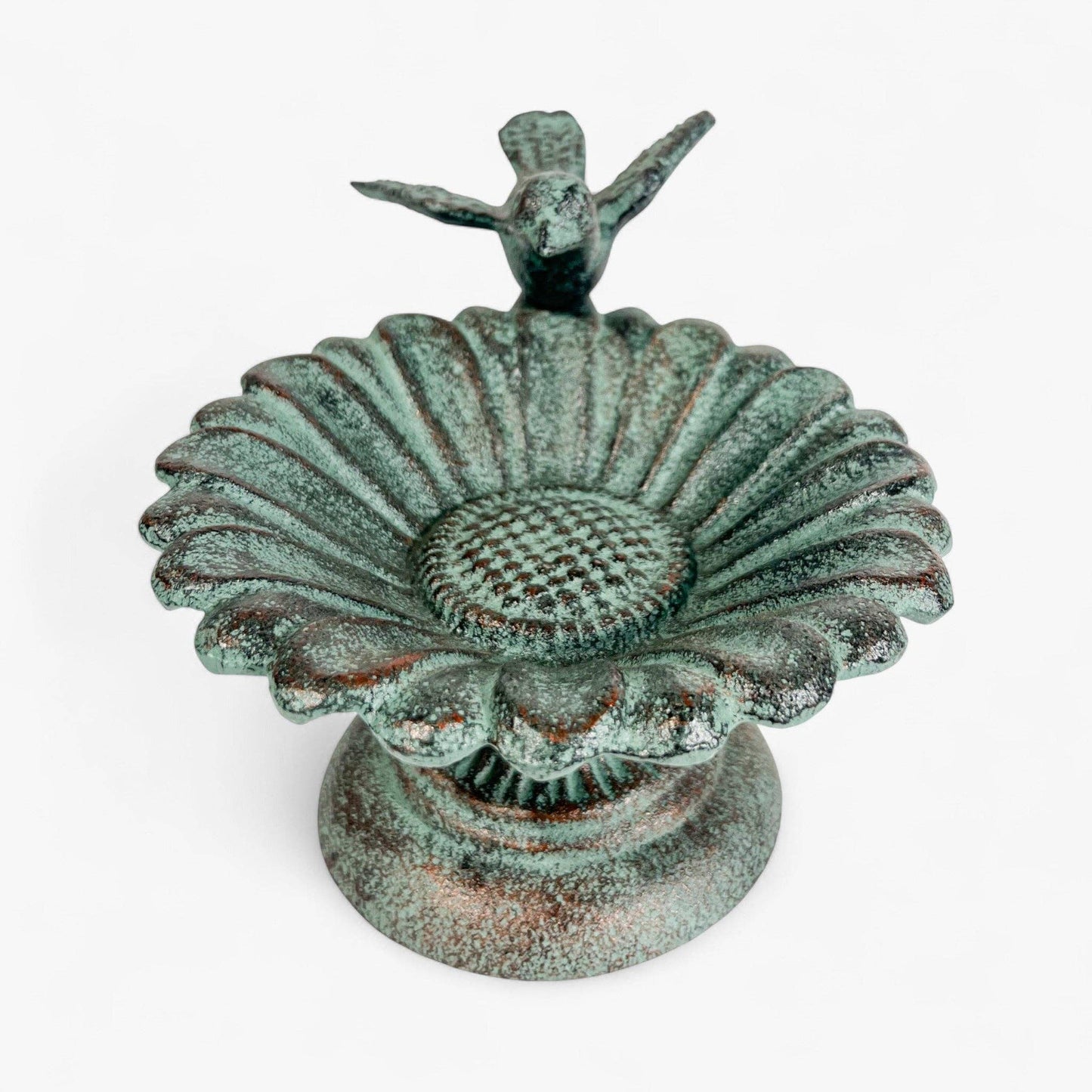 Sunflower Bird Bath, Cast Iron Pedestal Feeder