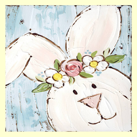 Haley Peeking Bunny Square Pillow Swap