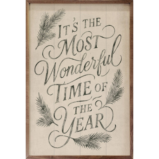 It's The Most Wonderful Time Pine: White / 10x16