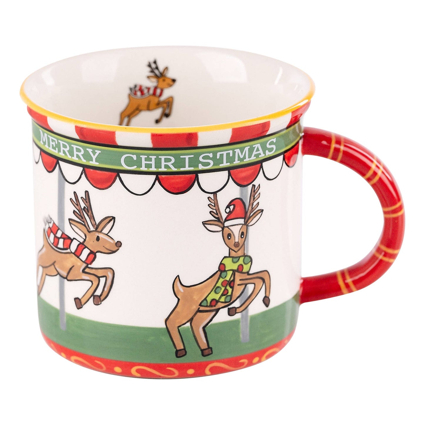 Reindeer Carousel Mug- Holiday Décor