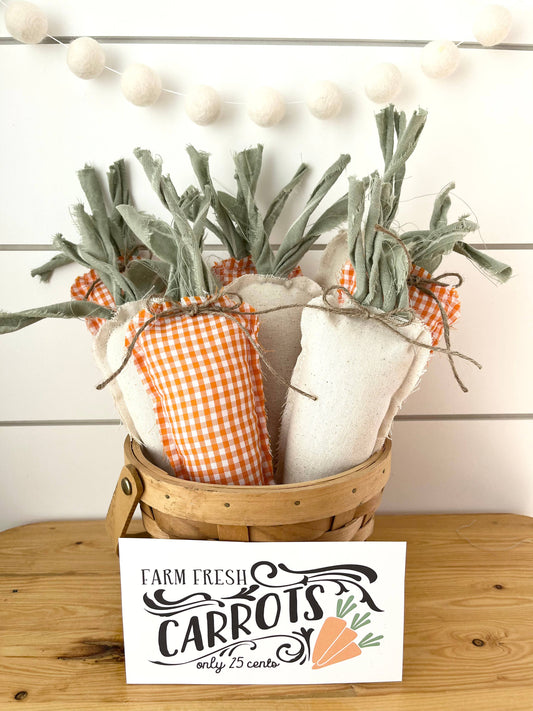 Rustic Fabric Regular Carrot: Orange Gingham