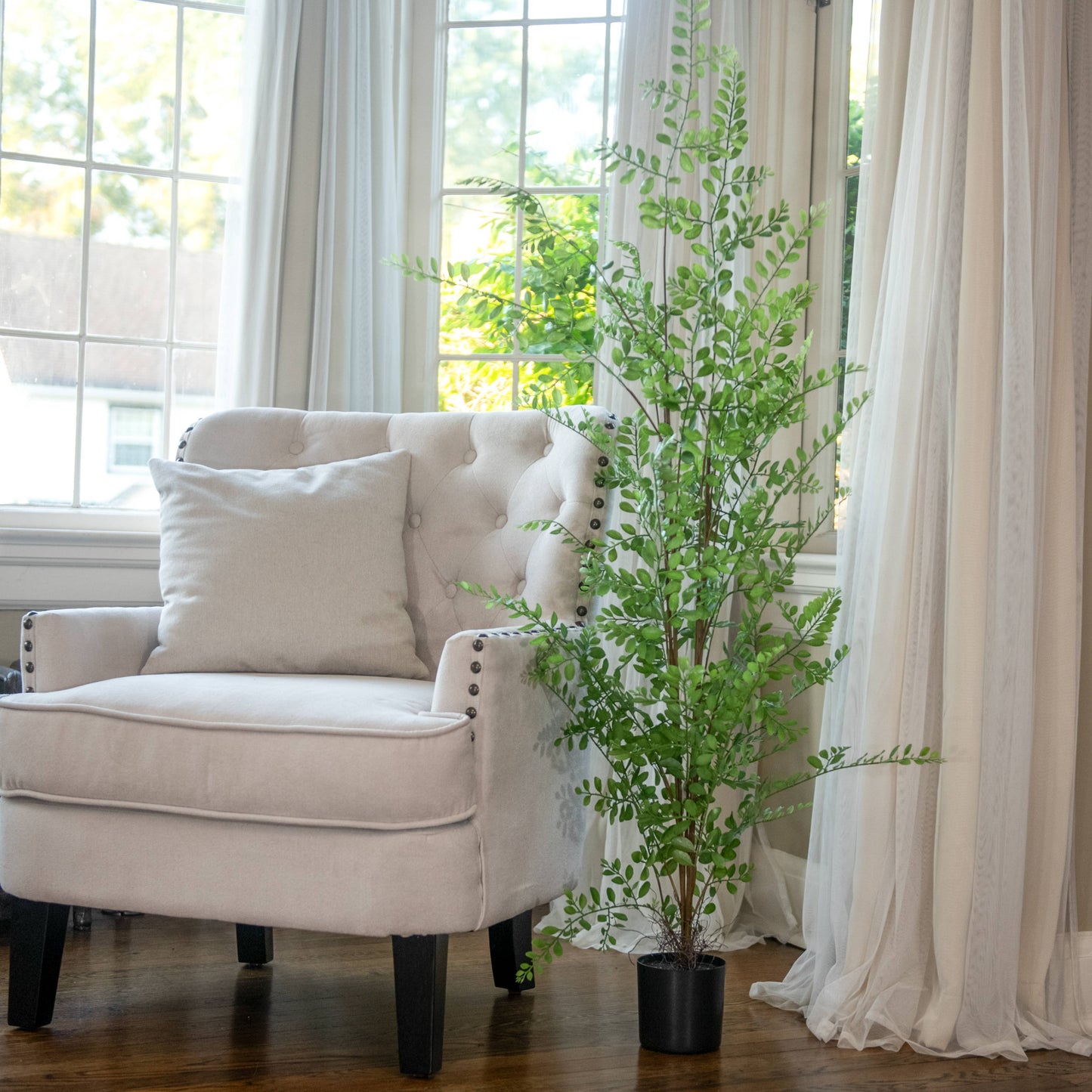 35" Fern Tree in Black Pot