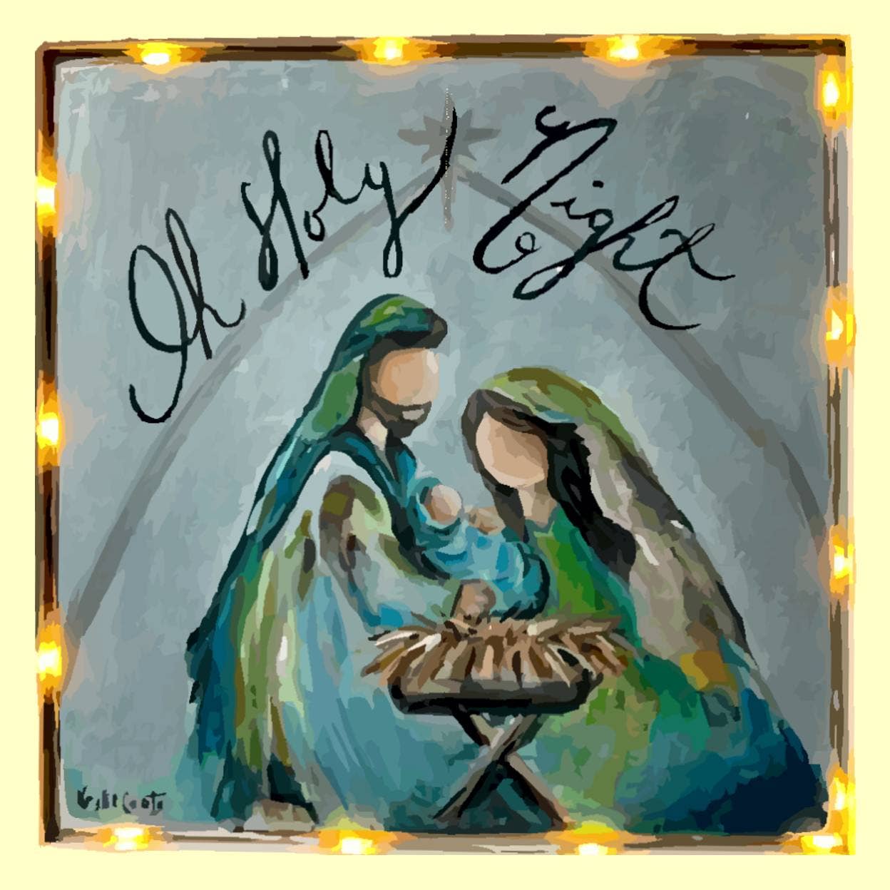 Kristie O Holy Night Square Pillow Swap