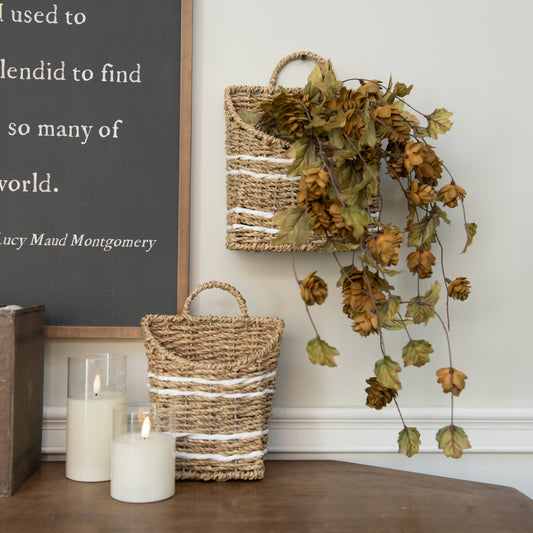 Set of 2 Hanging Woven Baskets
