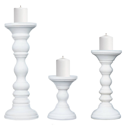 Willow in Matte White Candle Holder Set of 2