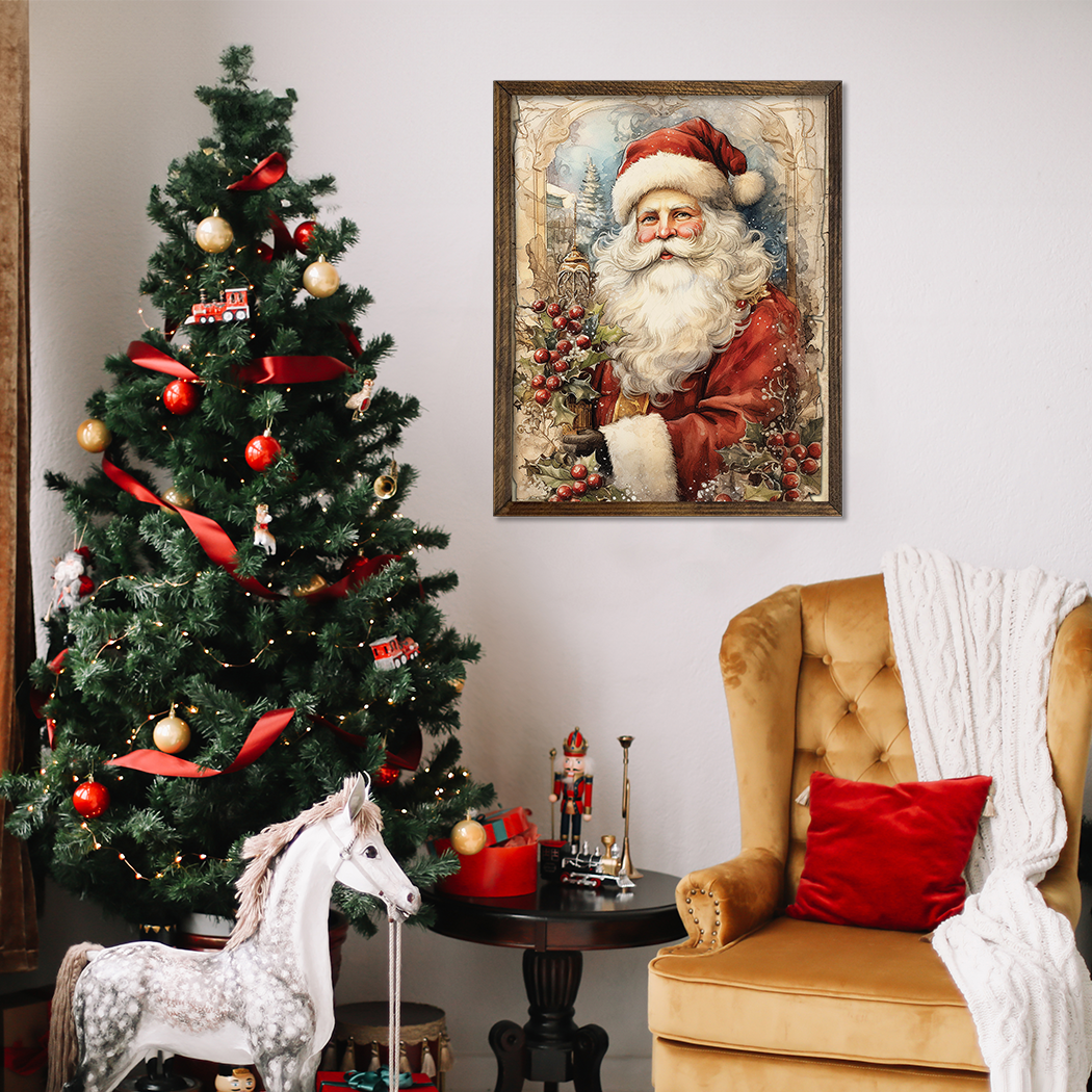 TIMBERLAND FRAME VINTAGE SANTA: 9"x11"