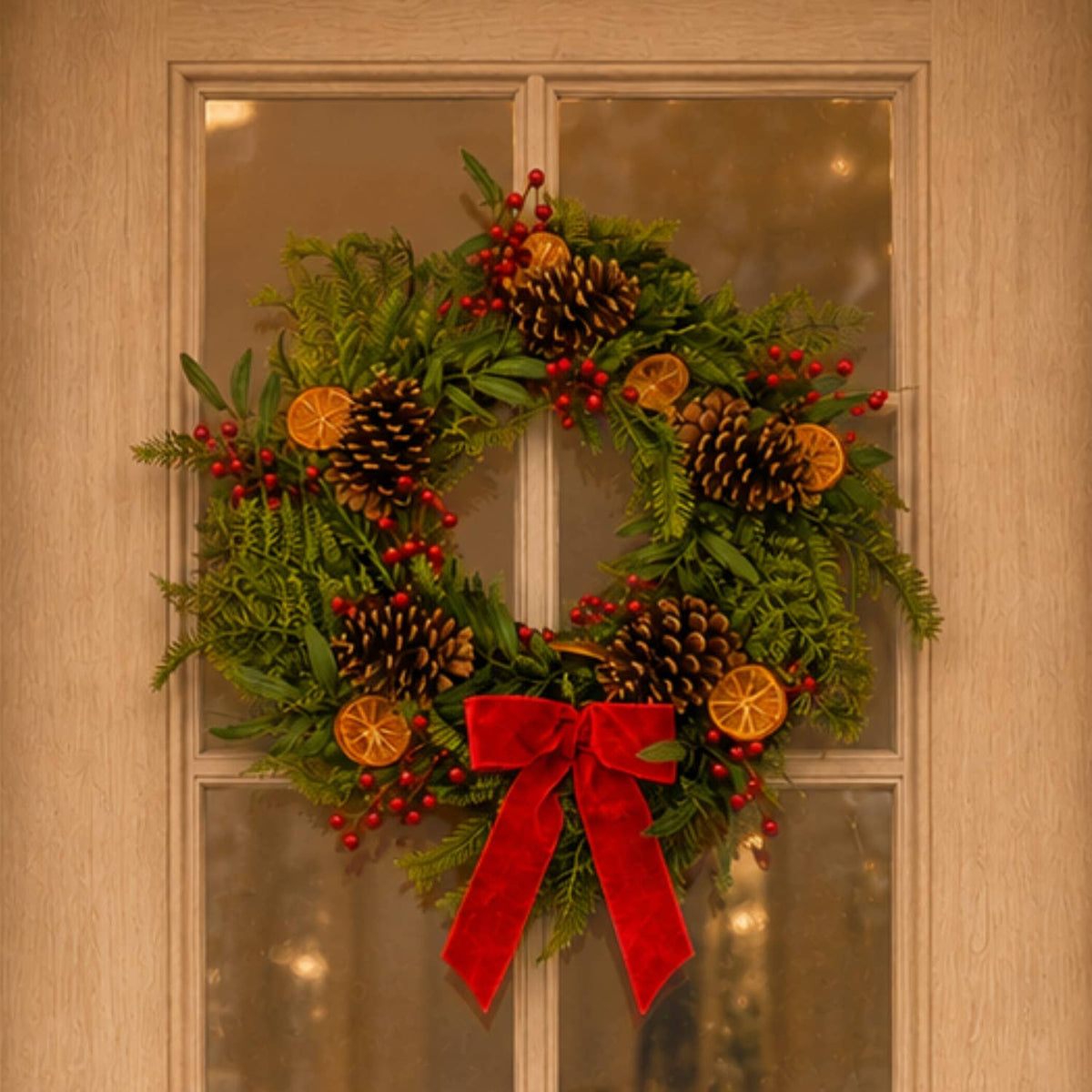 Faux Dried Orange/Berry/Pine Wreath 24"