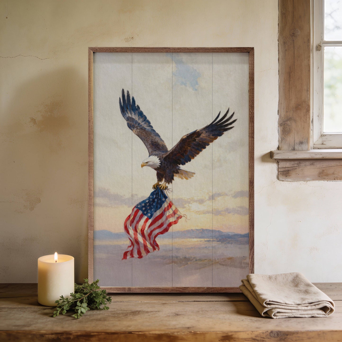 Patriotic Eagle Landscape: 10x16