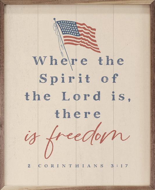 There Is Freedom 2 Corinthians 3 17 White: 8 x 10 x 1.5