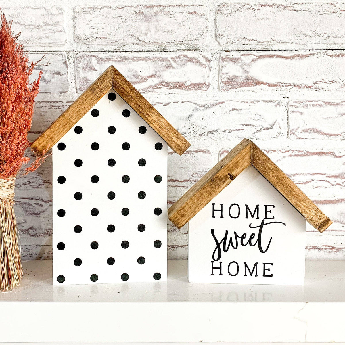 Home Sweet Home House Wood Sign: Both Sizes / Jacobean