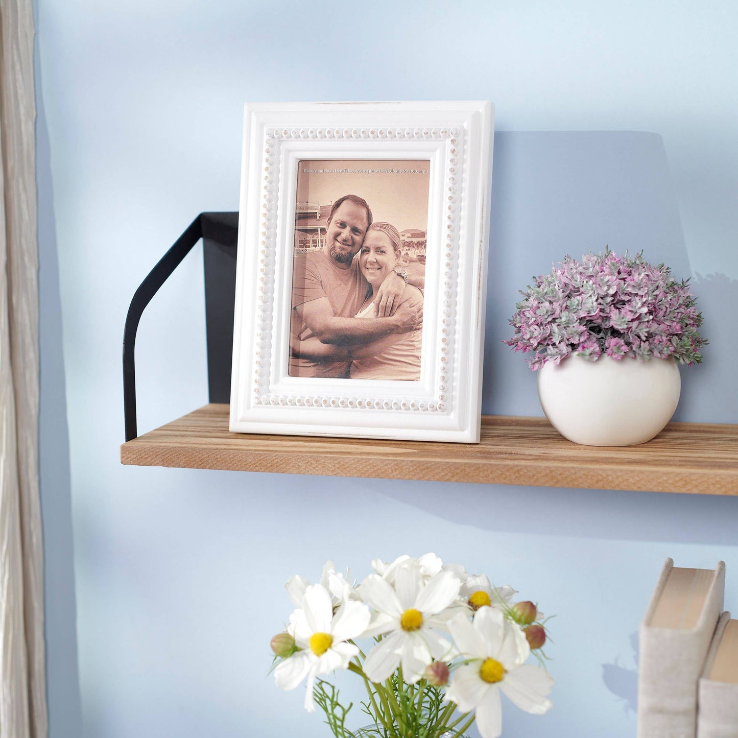 White Beaded Photo Frame