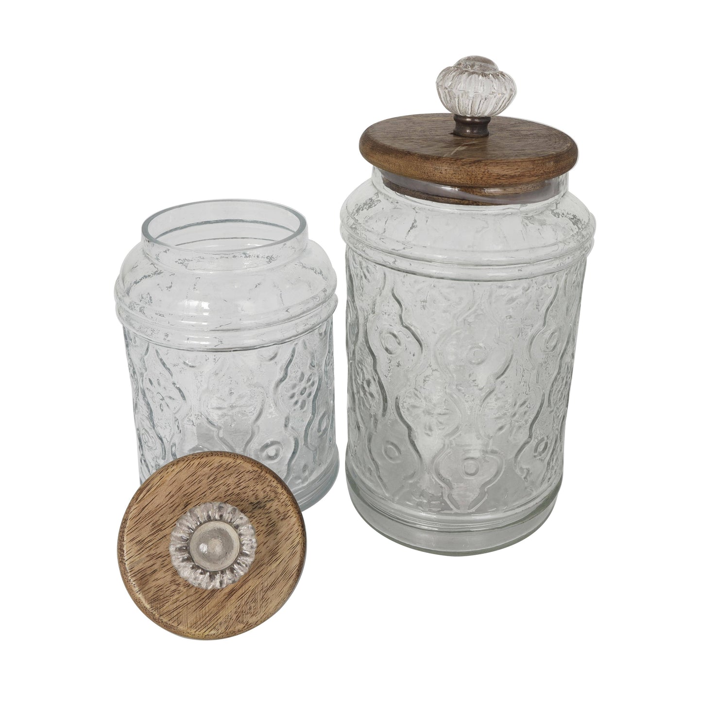 Farmhouse Clear Glass Decorative Jars Set