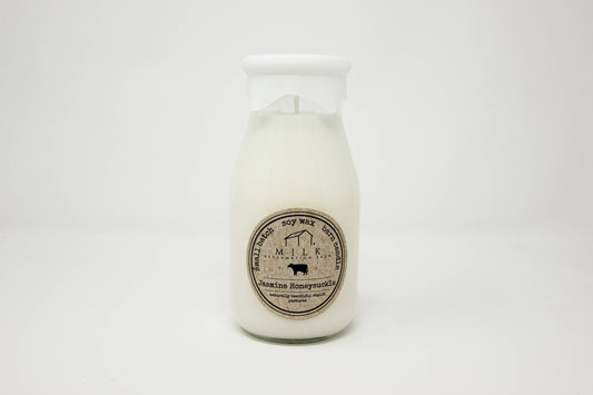 Milk Bottle Candle Jasmine Honeysuckle