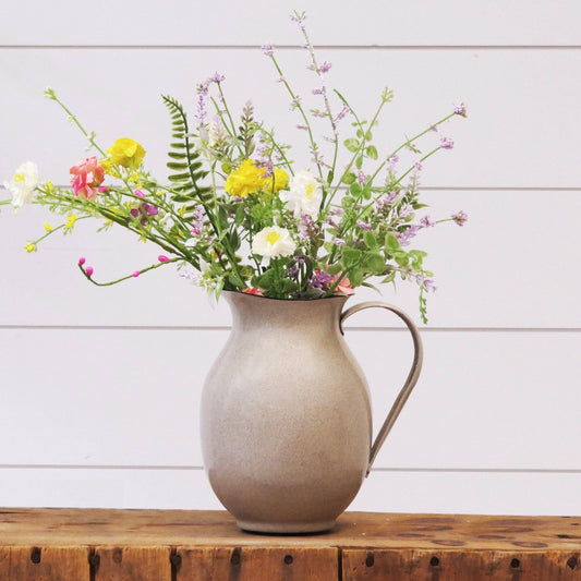 Tan Speckled Enamel Pitcher
