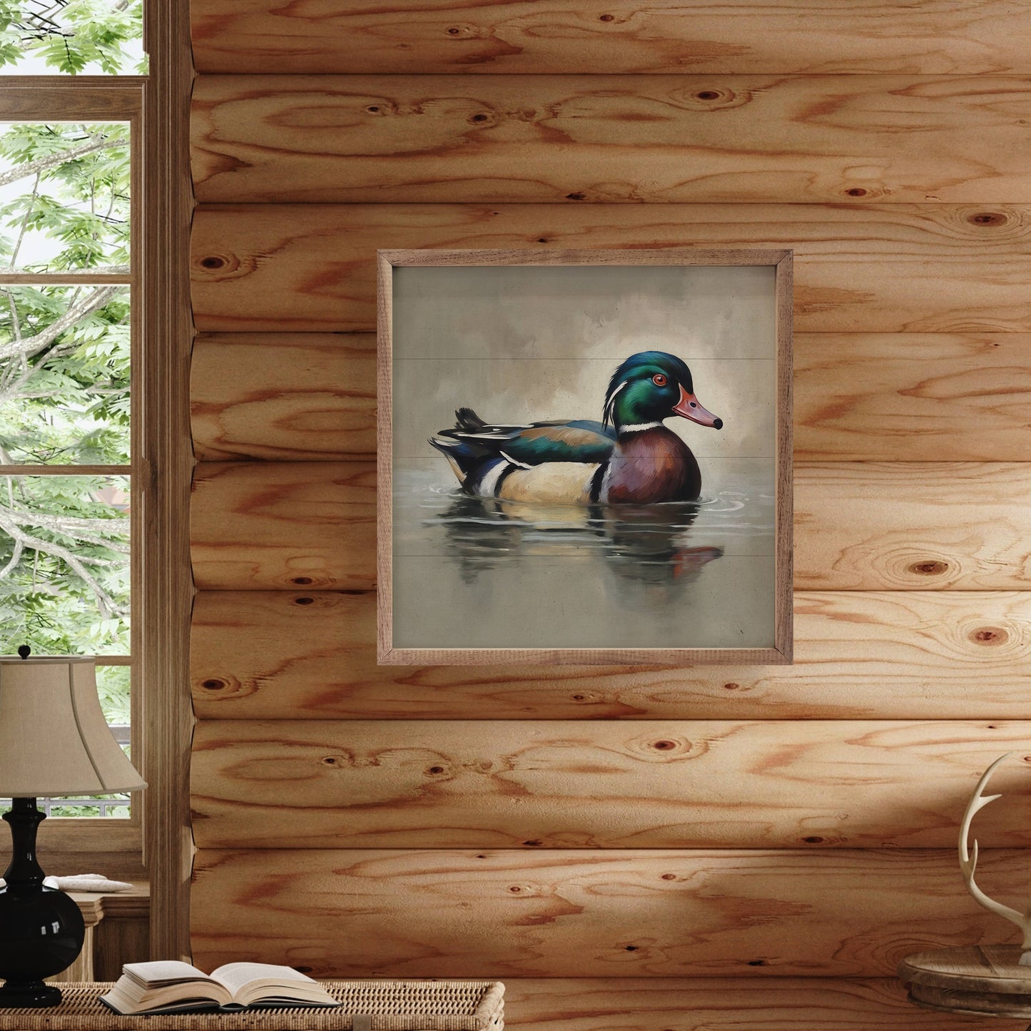 Wood Duck Portrait: 16x16
