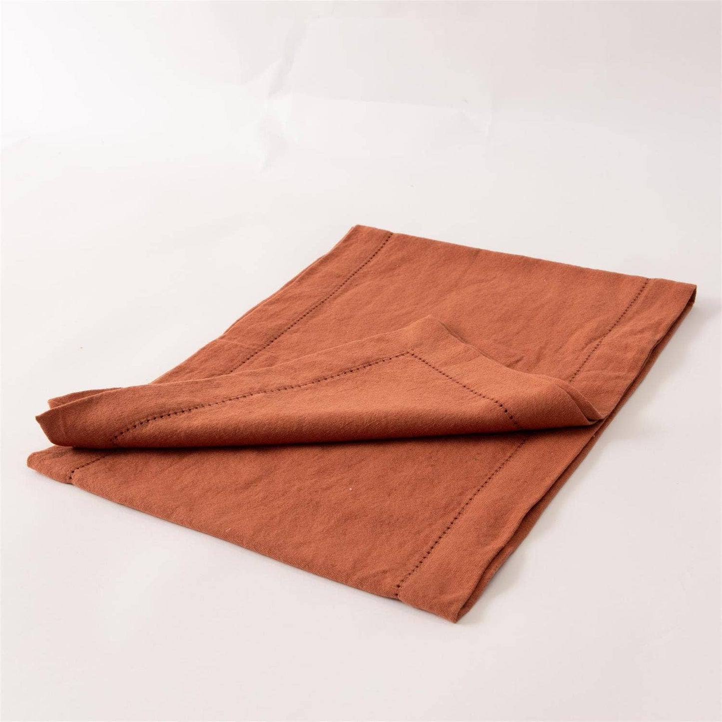 Rust Table Runner - Stonewashed Linen Blend