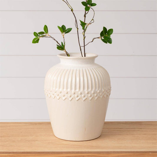 Ceramic Vase with Stripe Design