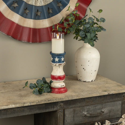9.75" Patriotic Pillar Candle Holder