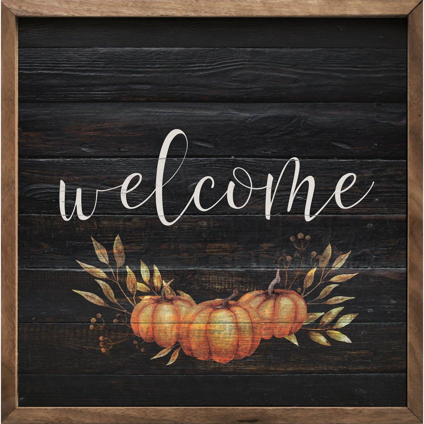 Welcome Pumpkin Black: 12 x 12 x 1.5