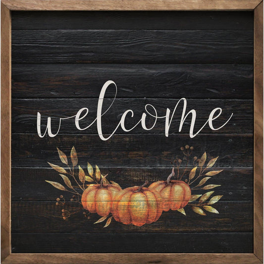 Welcome Pumpkin Black: 12 x 12 x 1.5