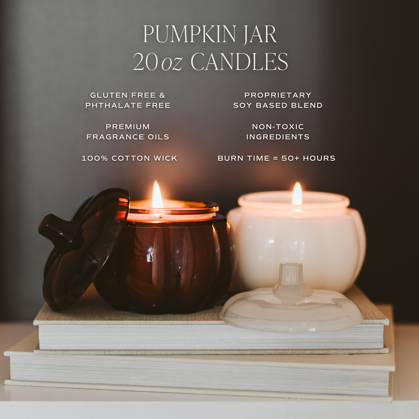 Warm and Cozy Soy Candle - 20 oz Pumpkin Jar - Decor