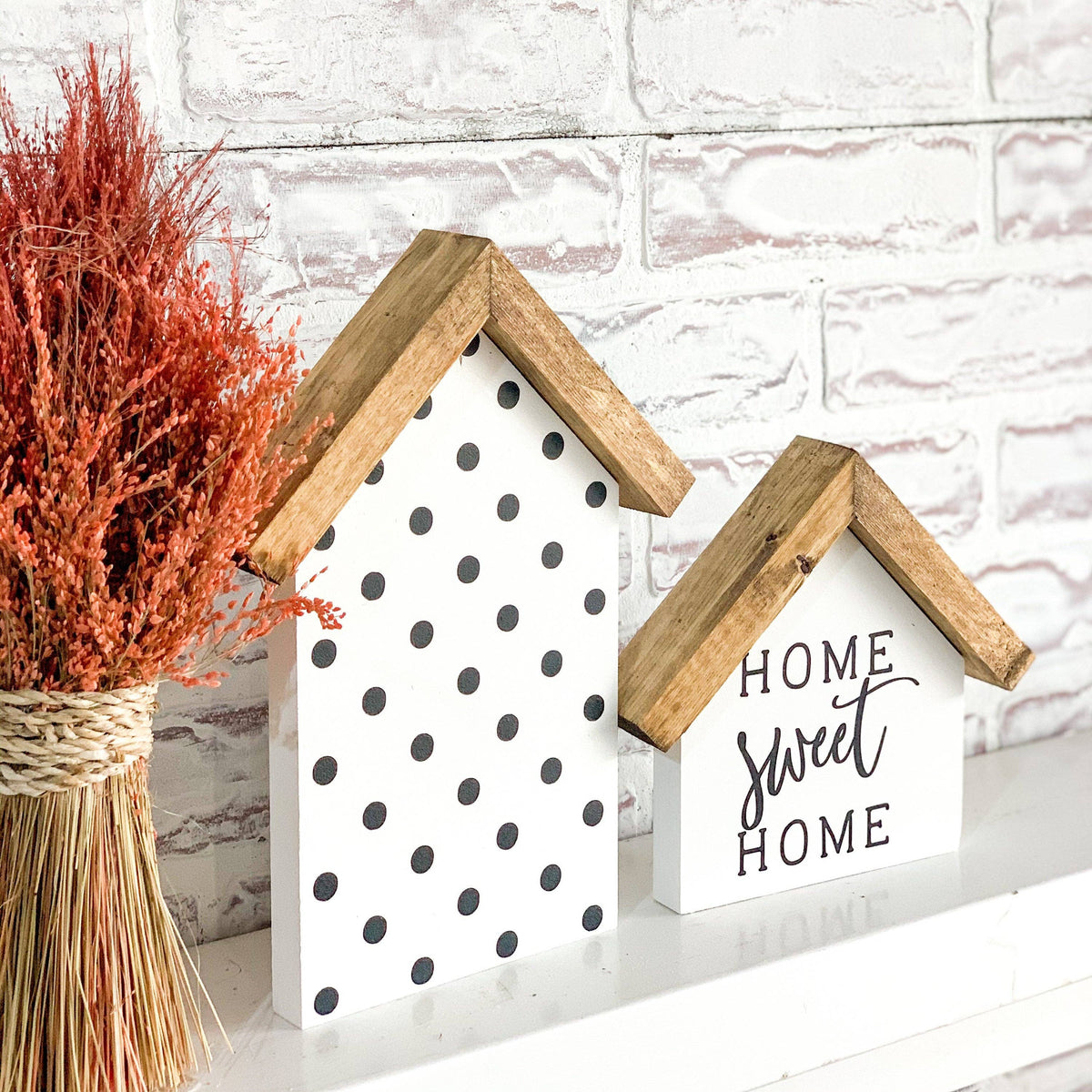 Home Sweet Home House Wood Sign: Both Sizes / Jacobean