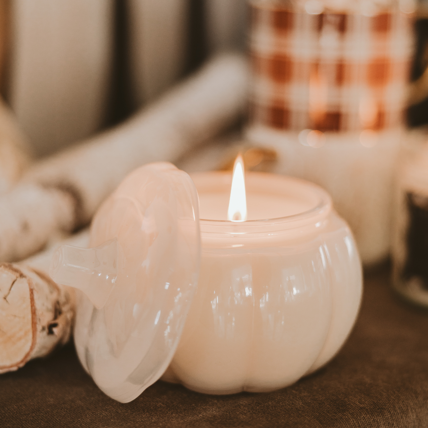 Warm and Cozy Soy Candle - 20 oz Pumpkin Jar - Decor