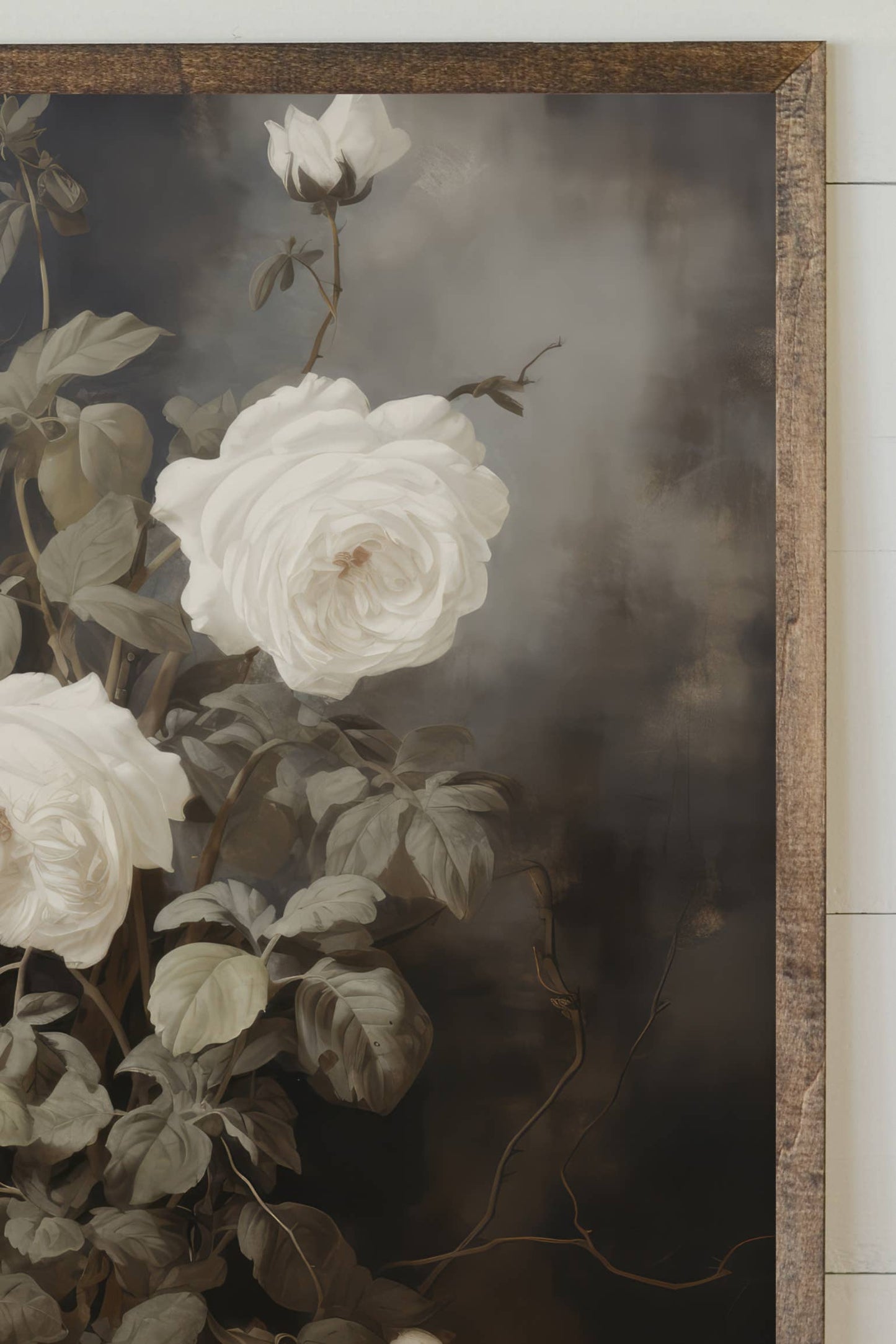 Grace In Bloom Floral Framed Art | Made in the USA : Chestnut / 16x20