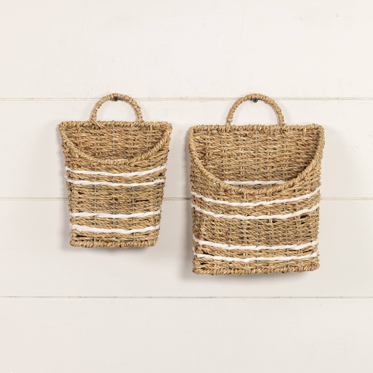 Set of 2 Hanging Woven Baskets