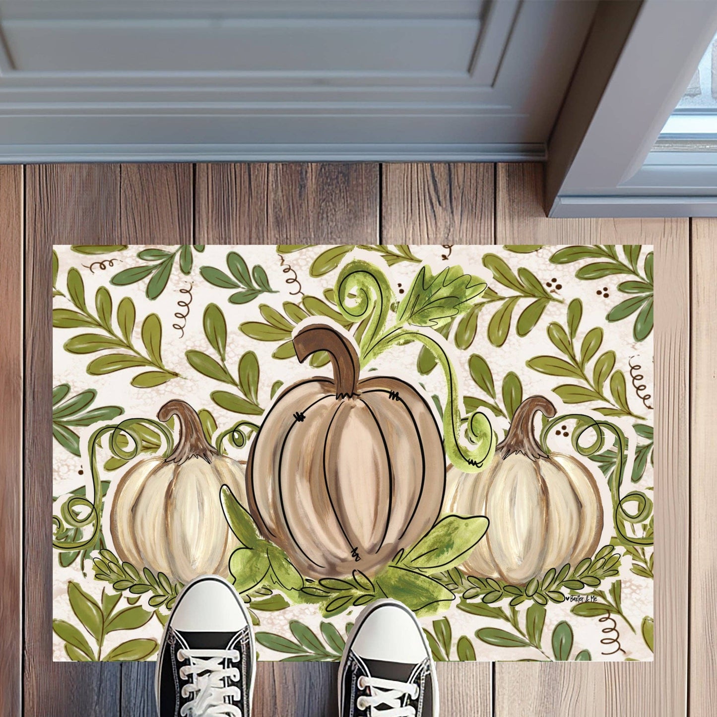 Olive Leaf Pumpkin Rug Floormat