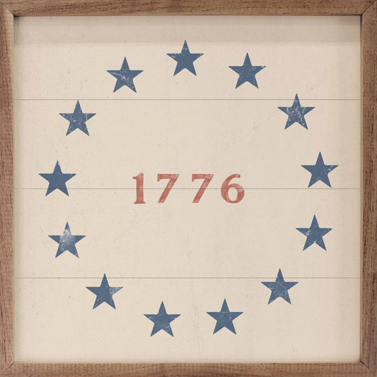 1776 With Stars White: 8 x 8 x 1.5