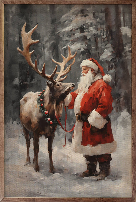 Santa And Reindeer: 10 x 16 x 1.5
