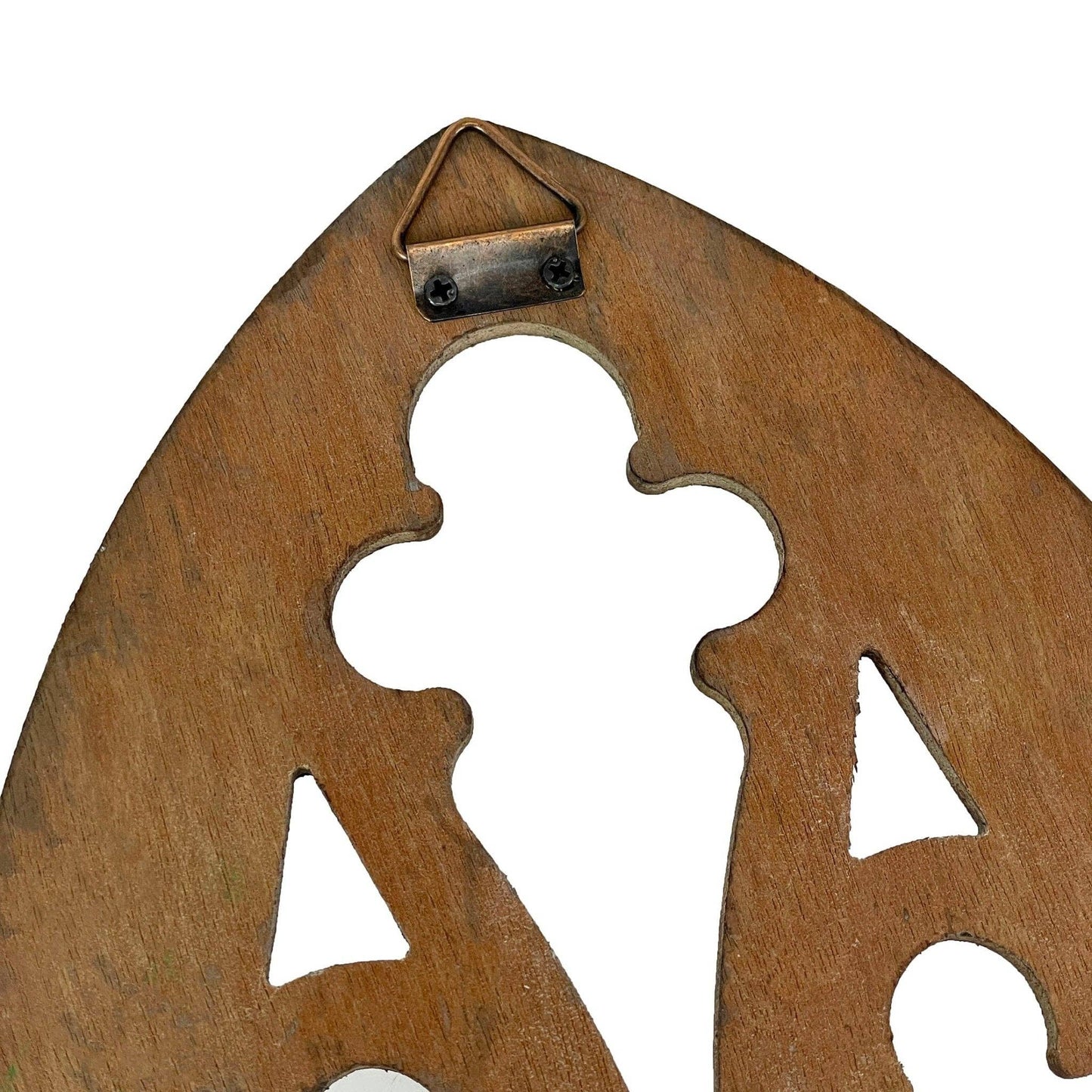 Set of 2 Washed Wood Gothic Arch Window Frame Wall Hangings : Black