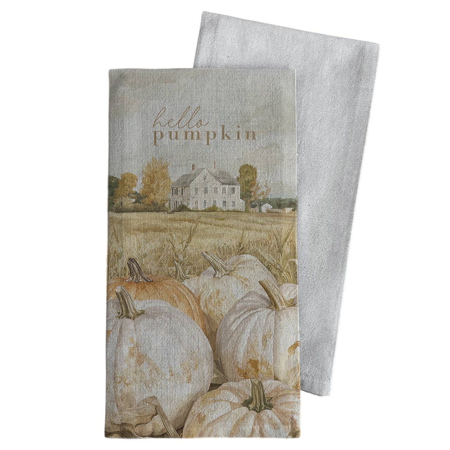 Hello Pumpkin Tea Towel: Natural