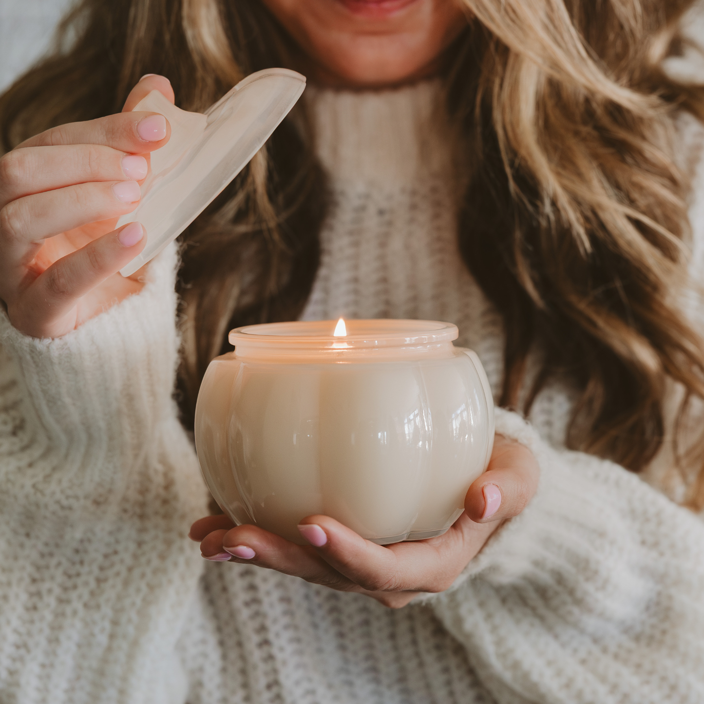 Warm and Cozy Soy Candle - 20 oz Pumpkin Jar - Decor